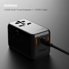 1-World Universal 4-Port Travel GaN Charger 140W + USB-C Cable