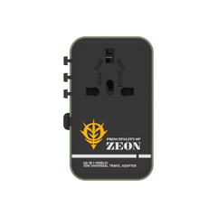 1-World+ 3-Port Travel GaN Charger With Built-in USB-C Cable 70W Gundam