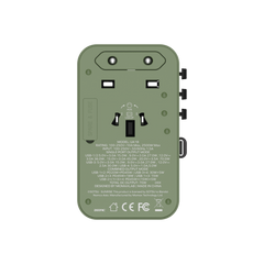 1-World+ 3-Port Travel GaN Charger With Built-in USB-C Cable 70W Gundam