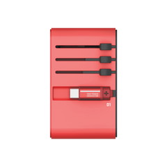 1-World+ 3-Port Travel GaN Charger With Built-in USB-C Cable 70W Gundam