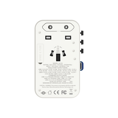 1-World+ 3-Port Travel GaN Charger With Built-in USB-C Cable 70W Gundam