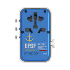 1-World+ Flow 4-Port Travel Charger With Built-In USB-C Cable 35W Gundam