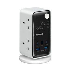 1-Charge Work Flow 6-Outlet Digital Display Power Tower with USB (70W)