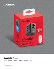 1-World PD35W 5 ports + AC Travel Adapter