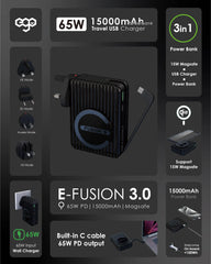 EGO E-Fusion 3.0 15000mAh チェンジャー + パワーバンク + Magsafe