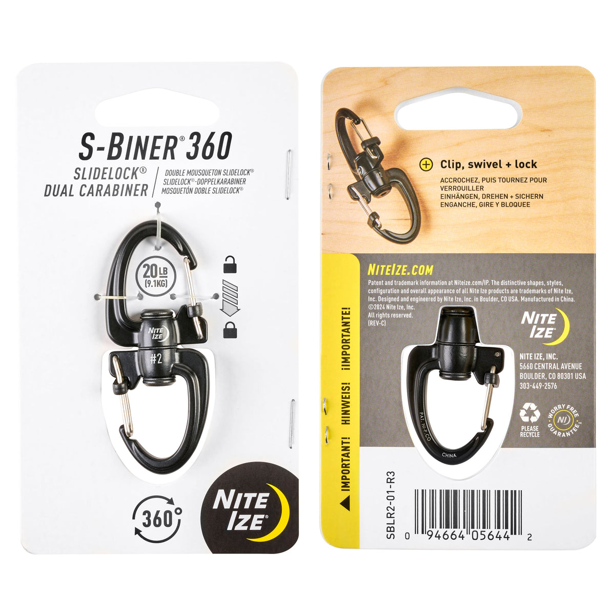 S-Biner® 360 SlideLock® Dual Carabiner