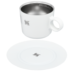 黎明卡布奇諾杯和靜止茶碟
