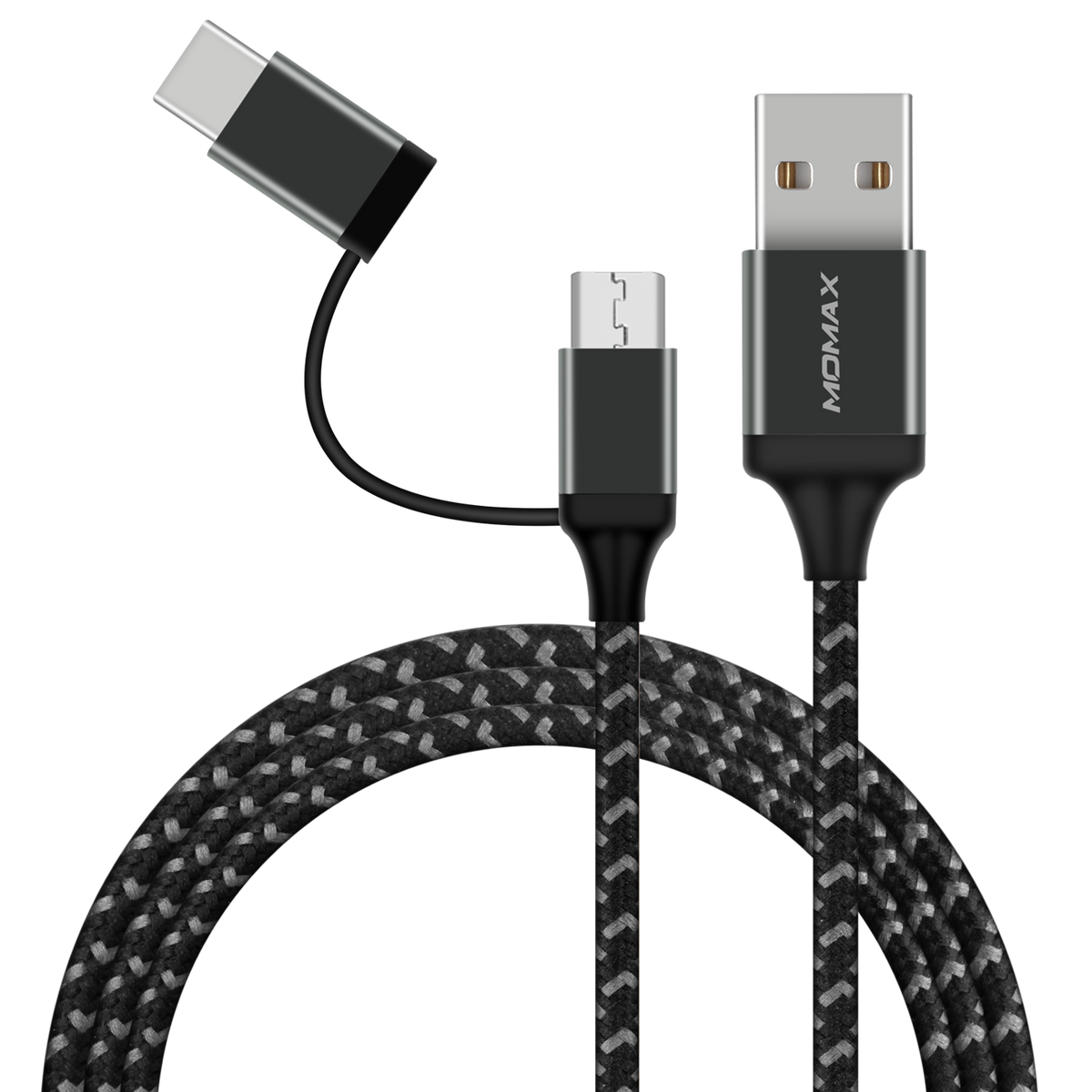 零二合一 USB-C 和微型 USB 數據線 Android (2M) DTC1