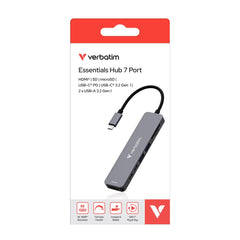 Verbatim - TYPE C HUB 7合1 - 灰色(HDMI | USB-C PD | 2 x USB-A 3.2 Gen1 | USB-C 3.2 Gen 1 | SD | MicroSD)